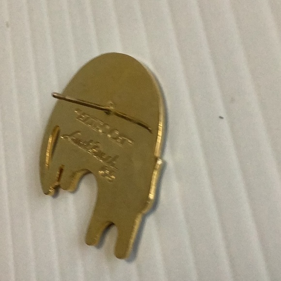 LAUREL BURCH Burgundy Black Enamel Aztec Cat Cloisonné Brooch 1980s Vintage - Picture 7 of 10